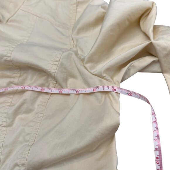 Chico's Jacket Size 1 M Pale Yellow Full Zip Pockets Lightweight Summer - Picture 9 of 12